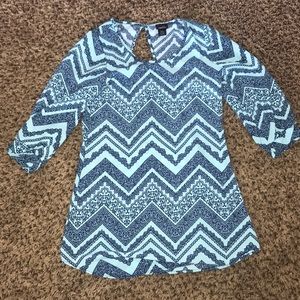 Half Sleeve Blue Mini shift Dress